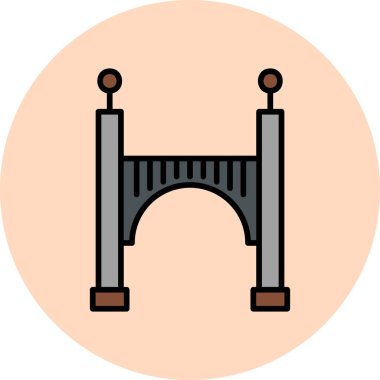 Köprü modern simgesi, vektör illüstrasyonu