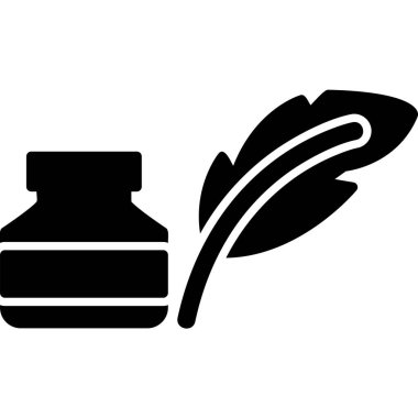 Quill ve mürekkep modern ikon vektör çizimi
