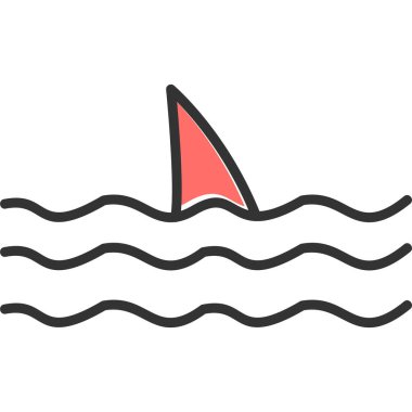 Köpekbalığı modern simgesi, vektör illüstrasyonu 