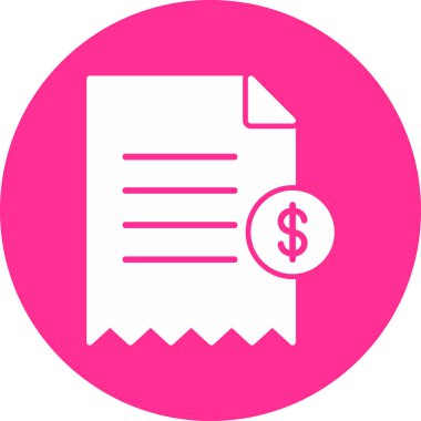 Alışveriş makbuzu, web simgesi basit illüstrasyon