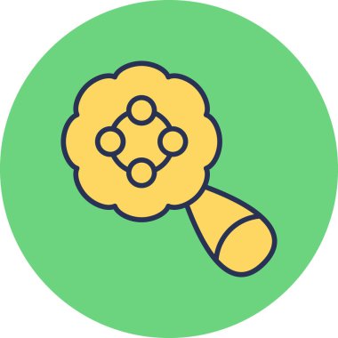 Çıngırak oyuncağı simgesi, vektör illüstrasyonu basit tasarım