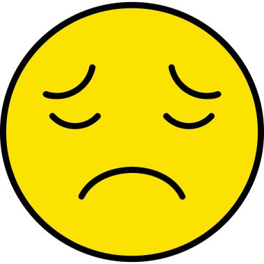 Üzgün yüz ifadesi. vektör illüstrasyonu