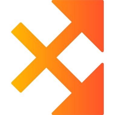 simple and minimalistic vector icon of the intersecting arrows