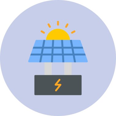 Güneş paneli ikon vektör illüstrasyonu