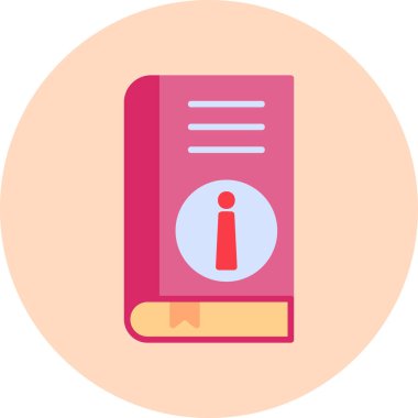 Kitap bilgisi simgesi, modern tasarım illüstrasyonu