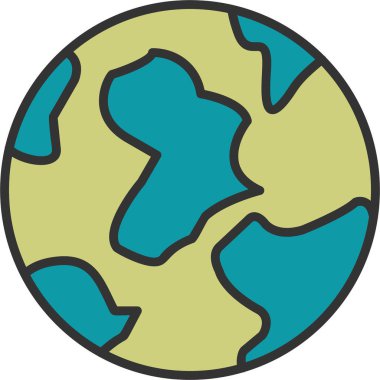 Gezegen. Web simgesi basit illüstrasyon