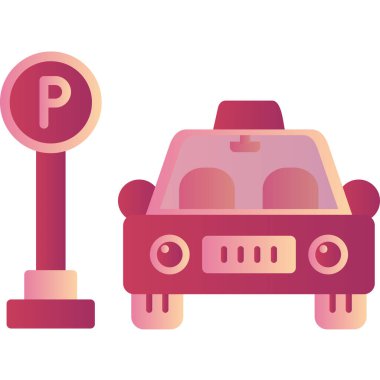 park arabası renk vektörü simgesi, düz tasarım