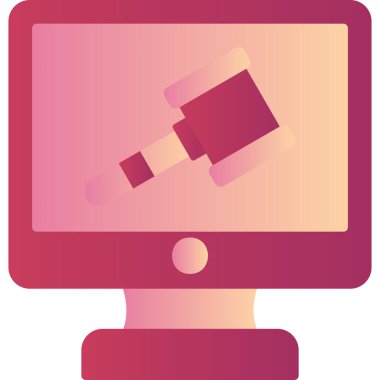 Çekiç simgesi. Web tasarımı için hukuk mahkemesi vektör simgelerinin basit çizimi