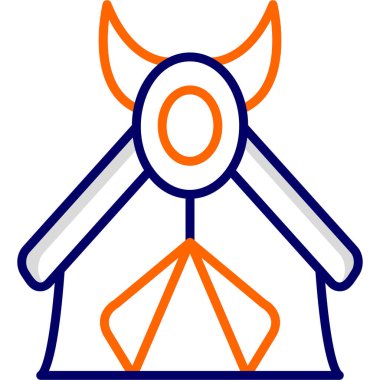 Çadır modern simge, vektör çizimi