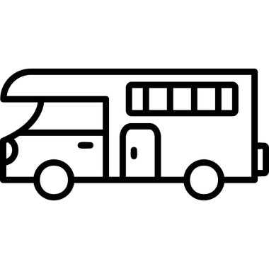 Karavan karavan web simgesi basit illüstrasyon