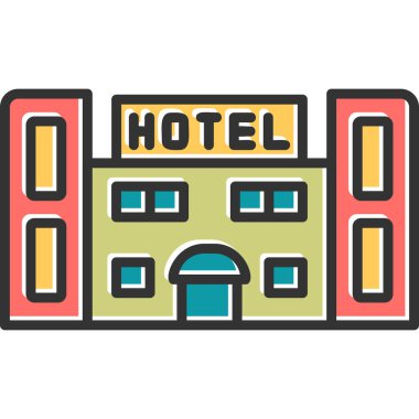 Otel modern simge vektör illüstrasyonu