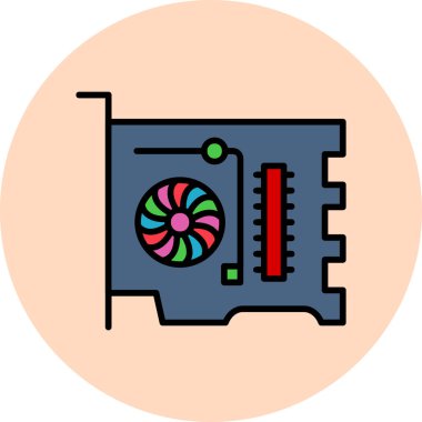 Bilgisayar Grafik Kart simgesinin basit bir gösterimi