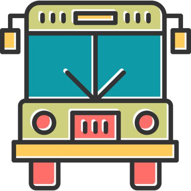 Otobüs simgesi, modern tasarım illüstrasyonu