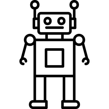 robot. Web simgesi basit illüstrasyon