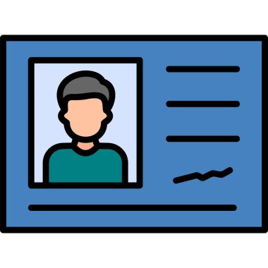 Kimlik kartı simgesi, vektör illüstrasyonu 