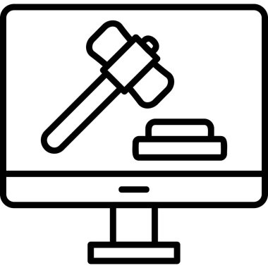 Açık Artırma web simgesi basit illüstrasyon