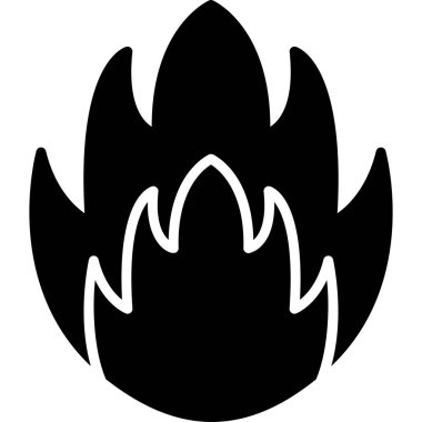 Ateş ikonu. Web tasarımı için şenlik ateşi vektör sembolünün basit bir gösterimi