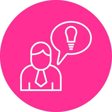 User logo with light bulb idea, simple icon for web page  