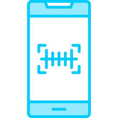 Cep telefonunda barkod tarayıcısı var. Web simgesi basit illüstrasyon 