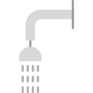 Duş ikonu. beyaz renk vektör illüstrasyonu