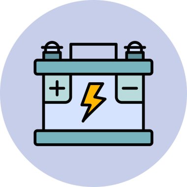 Araba aküsü. vektör çizim