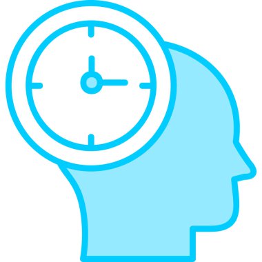 Saat zamanı insan kafası, akıllı telefon aygıtının dijital çizimi 