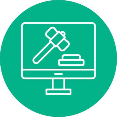 Açık Artırma web simgesi basit illüstrasyon