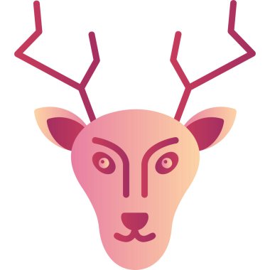 Geyik. Web simgesi basit illüstrasyon