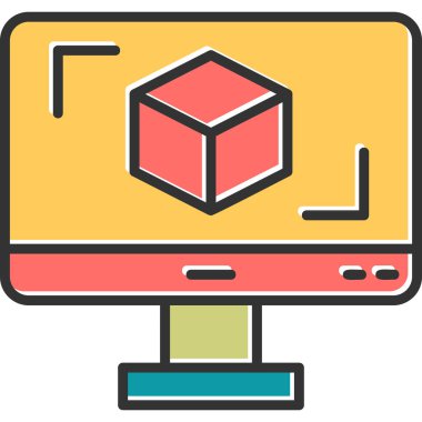 3d düz vektör simgesi