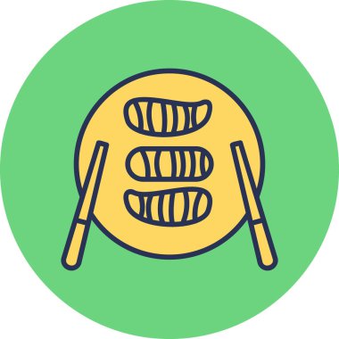 Suşi modern simge vektör çizimi