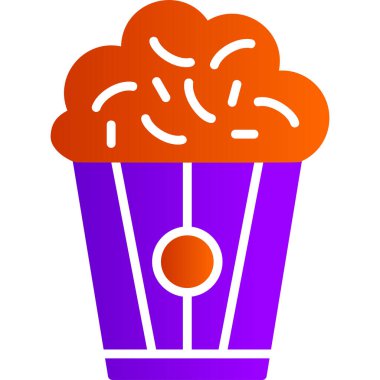 Popcorn modern simgesi, vektör illüstrasyonu