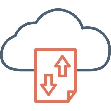 vector cloud storage technology icon illustration