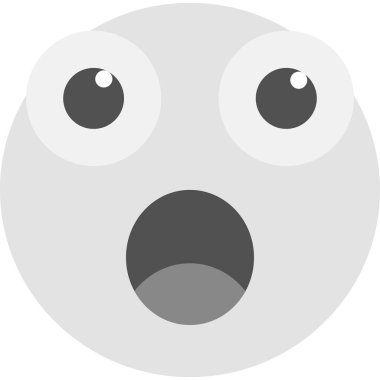 Şaşırmış emoji. Web simgesi basit illüstrasyon