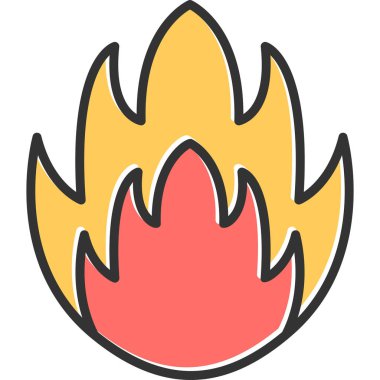 Basit alev logosu, Ateş vektörü illüstrasyonu