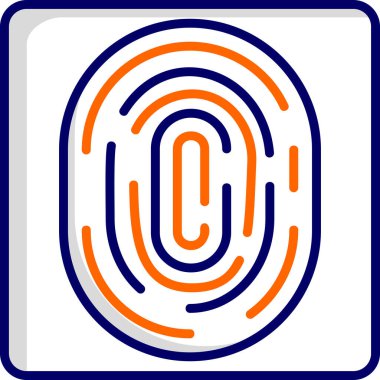 Parmak izi simgesinin vektör illüstrasyonu