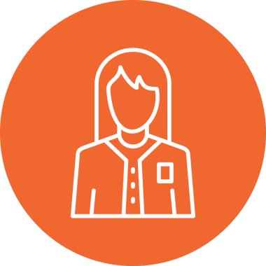 female internet user, graphic woman logo, simple icon for web page 