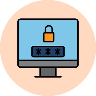 Güvenlik. Web simgesi basit bir illüstrasyon. Ekranı Kilitle