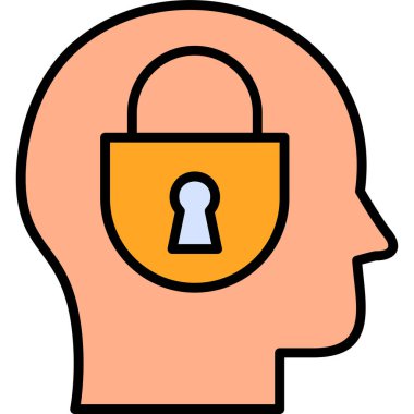 Güvenlik kilidi web simgesi basit illüstrasyon 