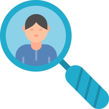 Human Resources, Businessman User logo and loop glass, simple icon for web page 