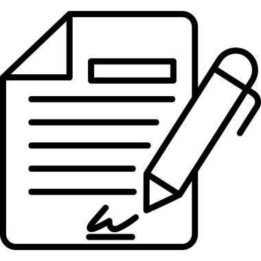 Contract icon, vector illustration simple design