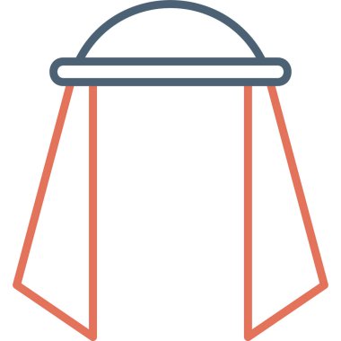 Müslüman eşarp modern simgesi, vektör illüstrasyonu