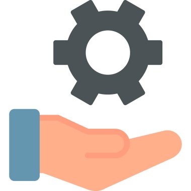 Ayarlama. Web simgesi basit bir illüstrasyon. çark el simgesinde 