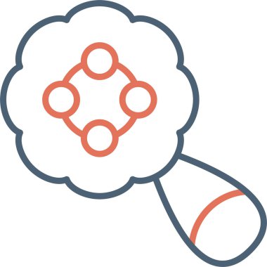 Çıngırak oyuncağı simgesi, vektör illüstrasyonu basit tasarım