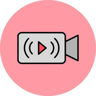 Canlı yayın modern simgesi, vektör illüstrasyonu