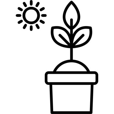 Fotosentez. Web simgesi vektör illüstrasyonu