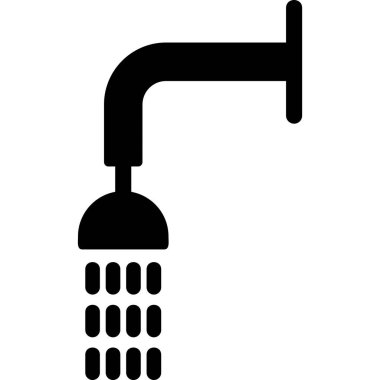 Duş ikonu. beyaz renk vektör illüstrasyonu