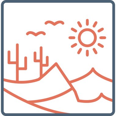 Bir manzara simgesinin vektör illüstrasyonu