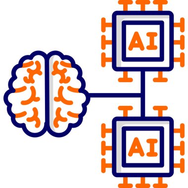 Yapay zeka. Basit illüstrasyon 