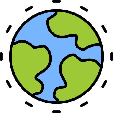 Dünya ve gezegen simgesinin vektör çizimi