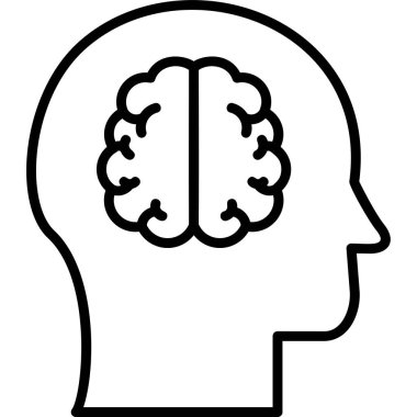 Beyin. Web simgesi basit illüstrasyon